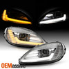 For 05-13 Corvette C6 Switchback Sequential LED Beams Projector Chrome Headlight