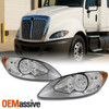 For 08-16 International ProStar OE Style Headlights Head Lamps Chrome Housing