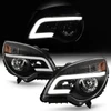 For 2010-2017 Chevy Equinox LT/LS [LED Tube Running] Projector Black Headlights