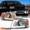 For 2004-2008 Ford F150 LED-Tube Running Switchback Turn Signal Chrome Headlight