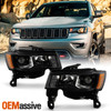 For 2017-2021 Jeep Grand Cherokee Black Headlights Light Lamp Left + Right 17-21