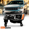 For 2017-2021 Jeep Grand Cherokee Halogen Type Projector Chrome Headlight Driver