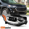 For 18-22 Chevy Traverse HID/Xenon LED DRL Projector Chrome Headlight Passenger