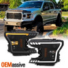 For 2018-2020 Ford F150 Smoked Projector Headlights LED DRL W/Sequential Signal