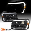 For 2002-2009 Chevy Trailblazer [LED DRL Running] Projector Black Headlight Pair