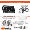 For 2002-2009 Chevy Trailblazer [LED DRL Running] Projector Black Headlight Pair