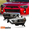 For 14-23 Toyota 4Runner LED DRL Tube Sequential Signal Projector Black Headlamp