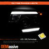 For 2012-2015 Toyota Tacoma LED Tube DRL LowBeam-Projector Black Headlights Pair