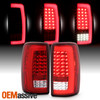 For 2000-2006 Chevy Suburban Tahoe GMC Yukon Full LED C-Tube Red Clear Tail Lamp