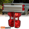 For 19-21 Chevy Silverado 1500 2500HD 3500HD Halogen Chrome Red Tail Lights Pair