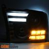 For 13-18 Ram 1500 2500 LED Tube Signal Projector Black Headlights+Red Tail Lamp