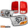 For 2013-2018 RAM 1500 2500 3500 DRL LED Projector Headlights + LED Tail Lights