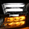For 13-18 Ram 1500 2500 LED Tube Signal Projector Smoked Headlight+Red Tail Lamp