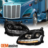 For 11-19 Peterbilt 579 589 Class 8 Projector Headlights w/DRL Sequential Pair