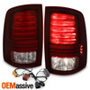 For 13-18 RAM 1500 2500 Halo Projector Black Smoked Headlight+Dark Red Tail Lamp