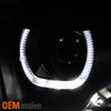 For 13-18 RAM 1500 2500 Halo LED Projector Black Headlights+Red Smoked Tail Lamp