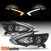 For 2016-2018 Altima Halogen Type Switchback LED/DRL Projector Headlights Black