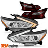 For 16-18 Altima SwitchBack LED DRL Projector Headlight Chrome+Smoked Tail Light