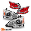 For 2014-2015 Altima 4Dr Chrome Projector Headlights + Inscandescent Tail Light