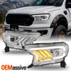 Fit 2019+ Ford Ranger FULL LED DRL Sequential Signal Projector Headlights Chrome