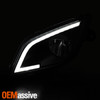 For 18-22 Freightliner Cascadia 126 Class 8 Black Full LED Strip Fog Lights Lamp