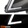 For 18-22 Freightliner Cascadia 126 Class 8 Black Full LED Strip Fog Lights Lamp