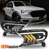 Fit 2019+ Ford Ranger FULL LED DRL Sequential Signal Projector Headlights Black