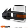 For 07-13 Chevy Silverado GMC Sierra Power Fold Heated Mirrors LED Signal Chrome
