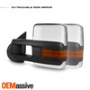For 07-13 Chevy Silverado GMC Sierra Power Fold Heated Mirrors LED Signal Chrome