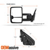 For 07-13 Chevy Silverado GMC Sierra Power Fold Heated LED Mirrors Black Smoke