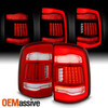 For 2009-2018 Dodge Ram 1500 2500 3500 LED Tube Chrome Red Clear Tail Light Pair