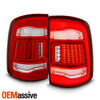 For 2009-2018 Dodge Ram 1500 2500 3500 LED Tube Chrome Red Clear Tail Light Pair