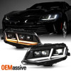 For Black 16-2018 Camaro Full LED Headlight w/Switchback Sequential Signal 16-18