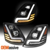 For 04-17 Volvo VNL [Full LED] Sequential Black w/DRL Strip Projector Headlights
