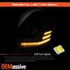 For 04-17 Volvo VNL [Full LED] Sequential Black w/DRL Strip Projector Headlights