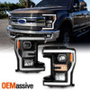For Black 17-2019 Ford F250 Full LED Projector Headlight w/DRL Sequential Signal