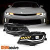 For 16-18 Chevy Camaro Halogen [Full LED] Projector Headlights Sequential Signal