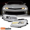 For 16-18 Camaro Halogen Projector Headlights LED DRL w/Sequential Signal Chrome