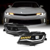 For 16-23 Chevy Camaro HID/Xenon [Full LED] Model Sequential Projector Headlight