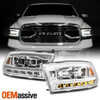 Fit 09-18 Dodge Ram Full LED Projector Headlight W/Sequential Turn Signal Light