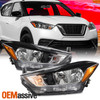 For 18-20 Nissan Kicks S/SV Halogen Type Projector Headlight OE Style Left+Right