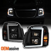 For 2007-2014 GMC Yukon XL 1500 2500 [LED Tube] Projector Black Smoke Headlights