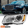 For 2015-2023 Chrysler 300 Halogen Projector Headlights Chrome Bezel Driver Side