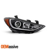 For 17-18 Elantra Halogen Type Non-DRL Projector Black Headlight Passenger Right
