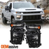For 20-23 Chevy Silverado 2500HD 3500HD WT/LT/CUSTOM Halogen Black HeadLamp Pair