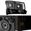 Fits 2003-06 Silverado 1500 2500 3500 Black Smoked Headlights+Bumper+ Fog lights