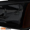 Fits 2003-06 Silverado 1500 2500 3500 Black Smoked Headlights+Bumper+ Fog lights