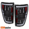 For 21-23 Ford  F150 LED DRL Halogen Black Tail Light w/o Blind Spot Sensor Hole