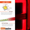 For 2019-2022 Dodge RAM 1500 LED DRL Brake Signal Tube Bar Red Clear Tail Lights