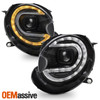 For 2008-2014 Mini Cooper Halogen Projector Black Headlights pair LED SwithcBack